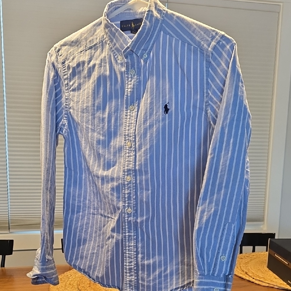 Polo by Ralph Lauren Blue and White Striped Shirt